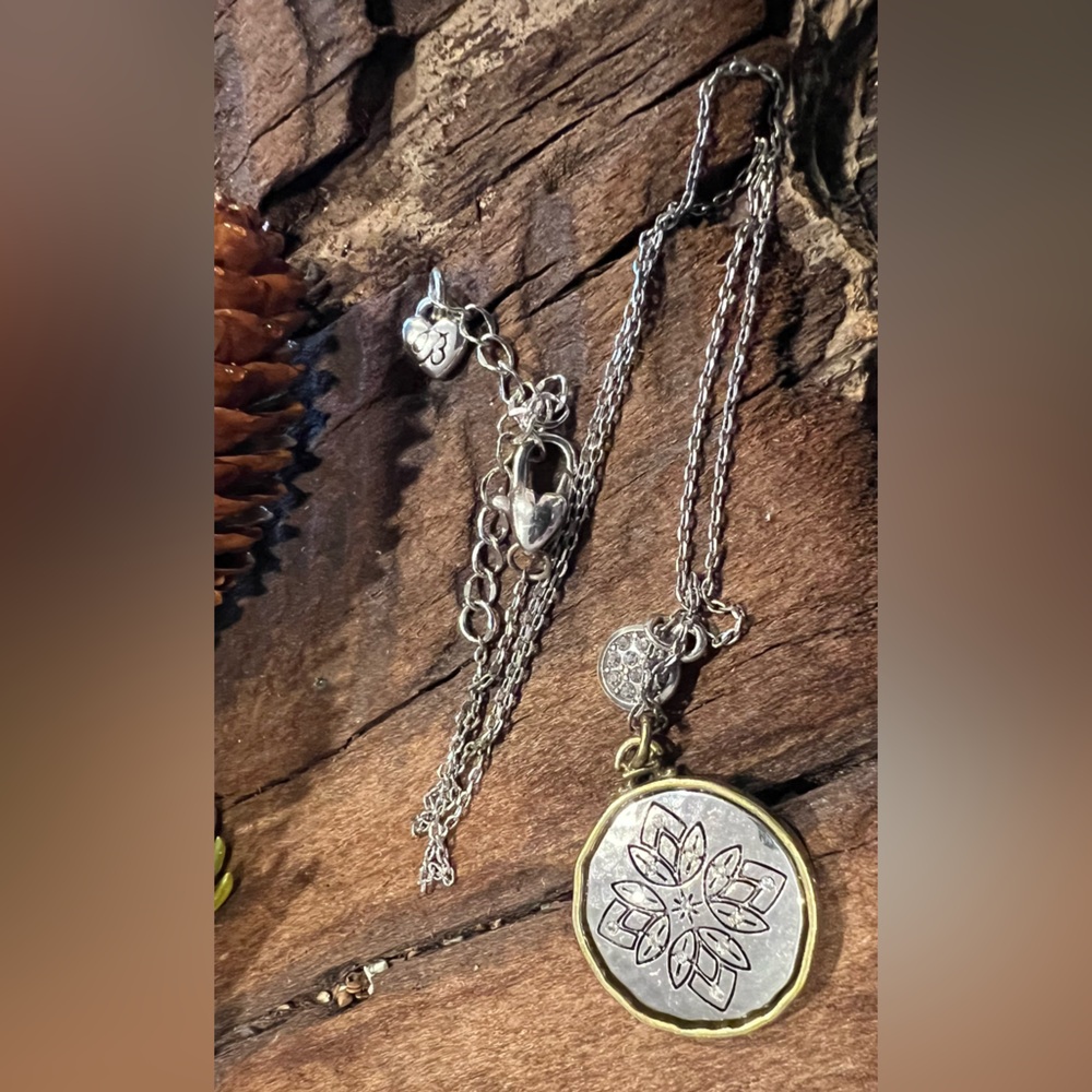 Brighton Strength Amulet Necklace Reversible Talisman Medallion Fine Silver .999